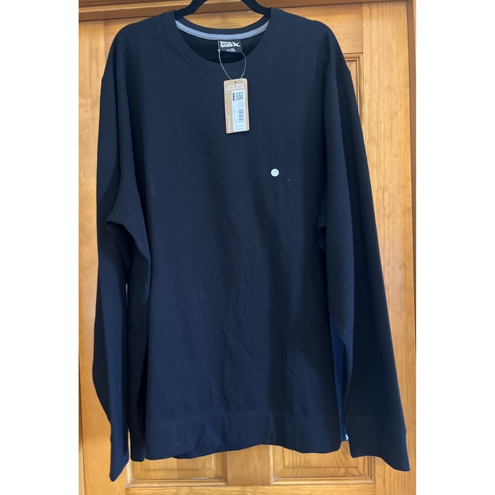 Eddie Bauer Mens Camp Fleece Crew Sweatshirt Long Sleeves Tall 3XL Black
